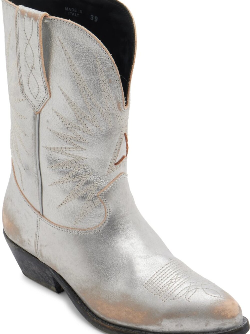 Golden Goose Silver Metalic Wish Star Western Boots Size 37 EUC - Picture 2 of 13